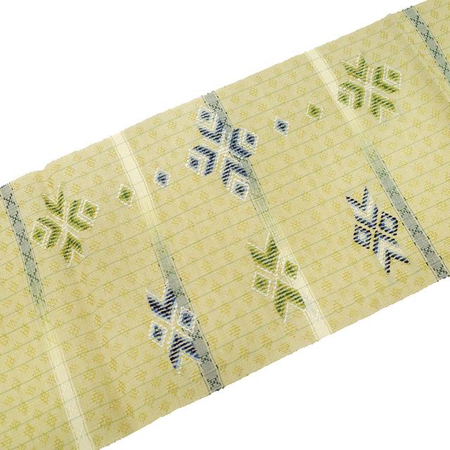 名古屋帯 未使用 花織 正絹 工房 真南風 本場琉球 沖縄県 手花織