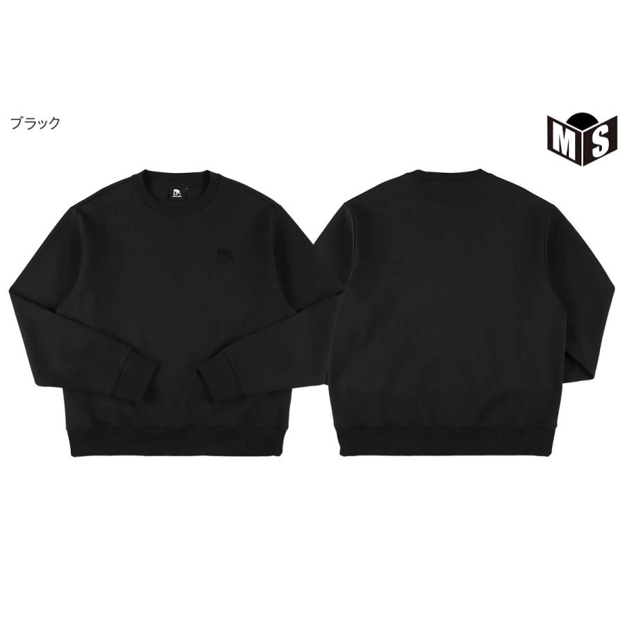 EGOZARU（エゴザル） ダブルフェイススウェットシェニールパッチクルー