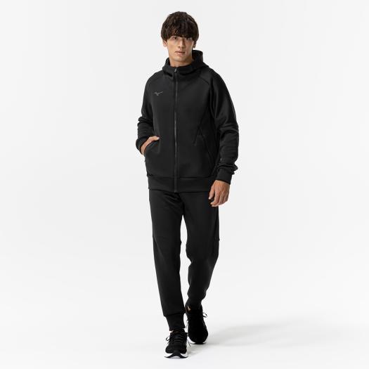 ミズノ公式 ストレッチスウェットフーディ ユニセックス ブラック