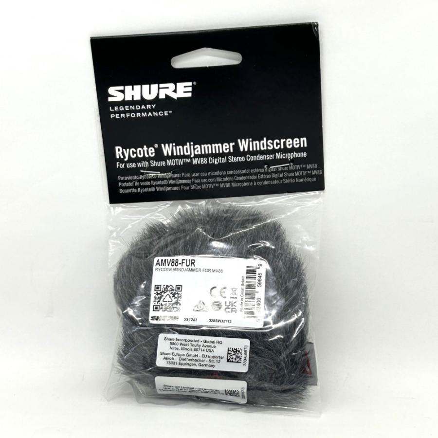 アウトレット品》 マイク 風防 ウインドジャマー SHURE AMV88-FUR MV88