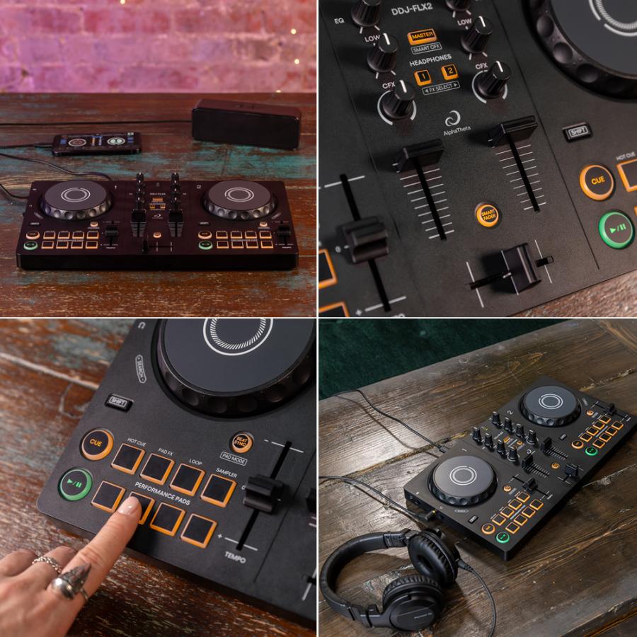 AlphaTheta DJコントローラー DDJ-FLX2 + ヘッドホン HDJ-CUE1 ダスト