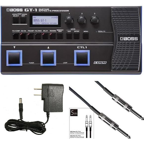 BOSS マルチエフェクター GT-1 + 汎用アダプター シールド5m セット