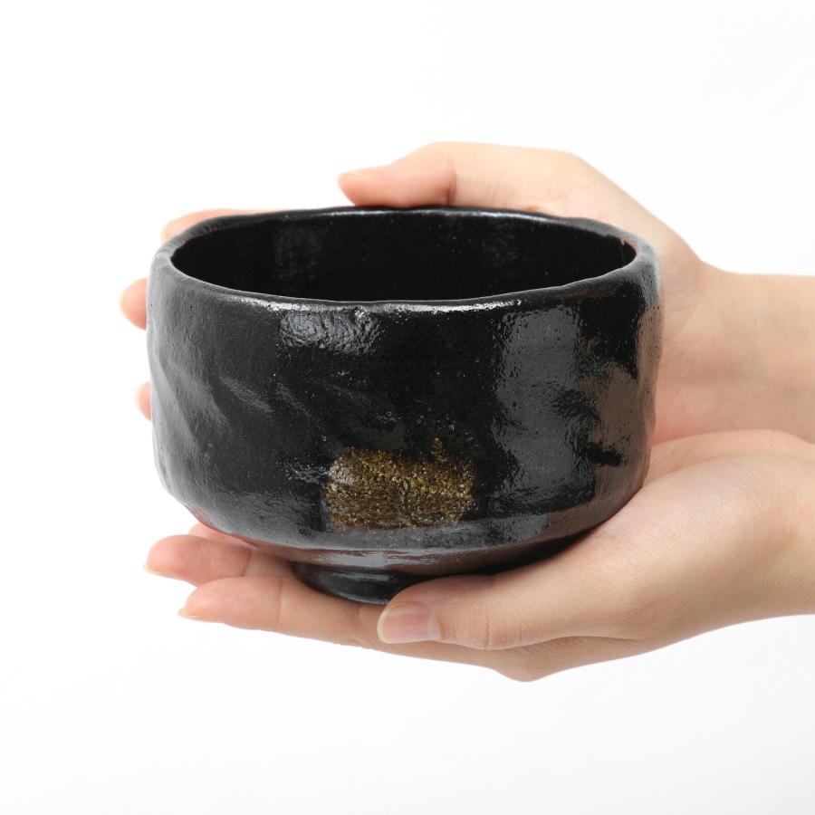 京都清水焼 楽茶碗 上茶わん 黒楽 お抹茶碗 茶道 表千家 裏千家 お濃茶
