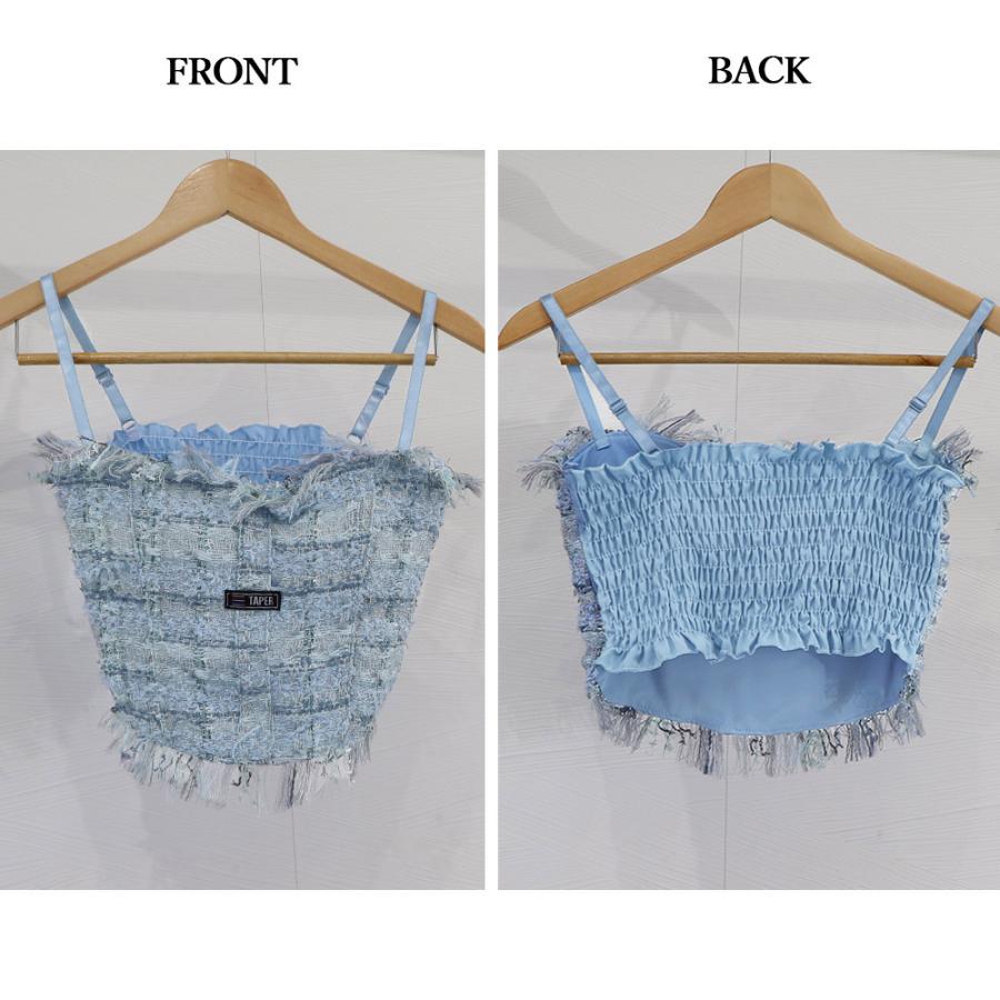 miniministore（ミニミニストア） フリンジツイードキャミソール