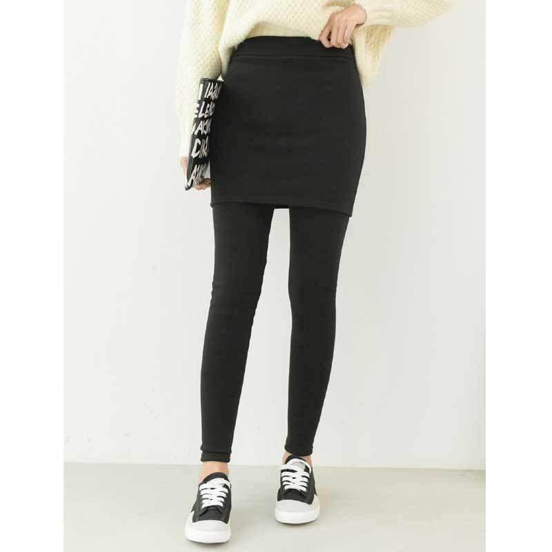 裏起毛 スカート付レギンス あったか シンプル スカート レギンス