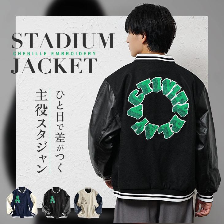 MinoriTY（マイノリティ） スタジャン メンズ メルトン 袖革 ワッペン