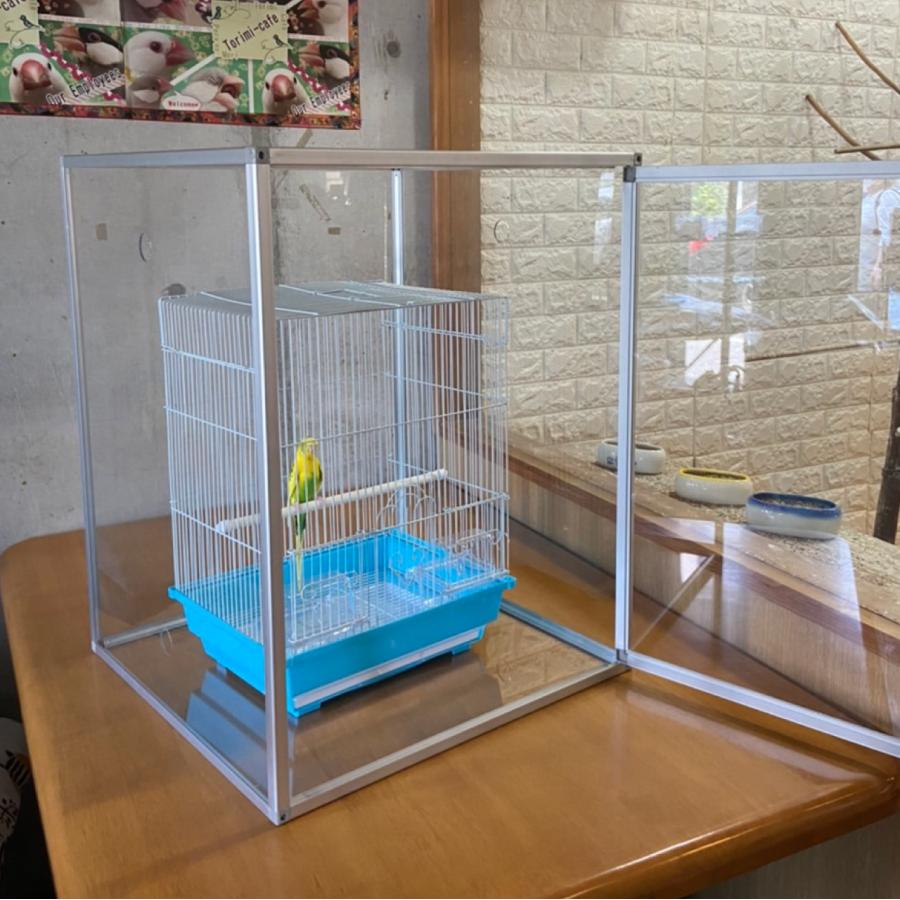 組立式アクリルバードケージ 右（左）開き 全面透明アクリルケース2