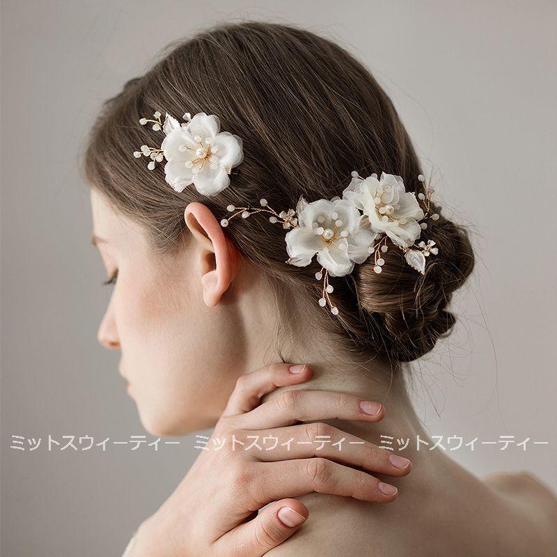 ウェディング 結婚式 二次会 ヘアコサージュ ヘアアクセサリー オフ