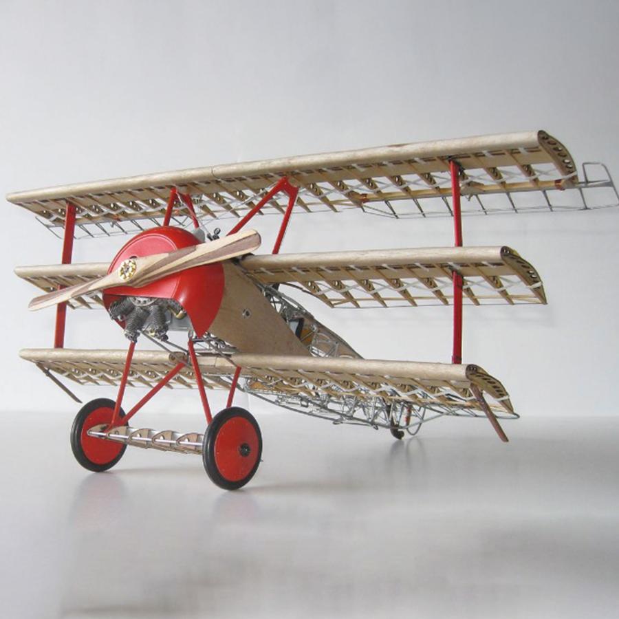木製 飛行機模型キット フォッカー Dr.1（モデルエアウェイ） : 木製