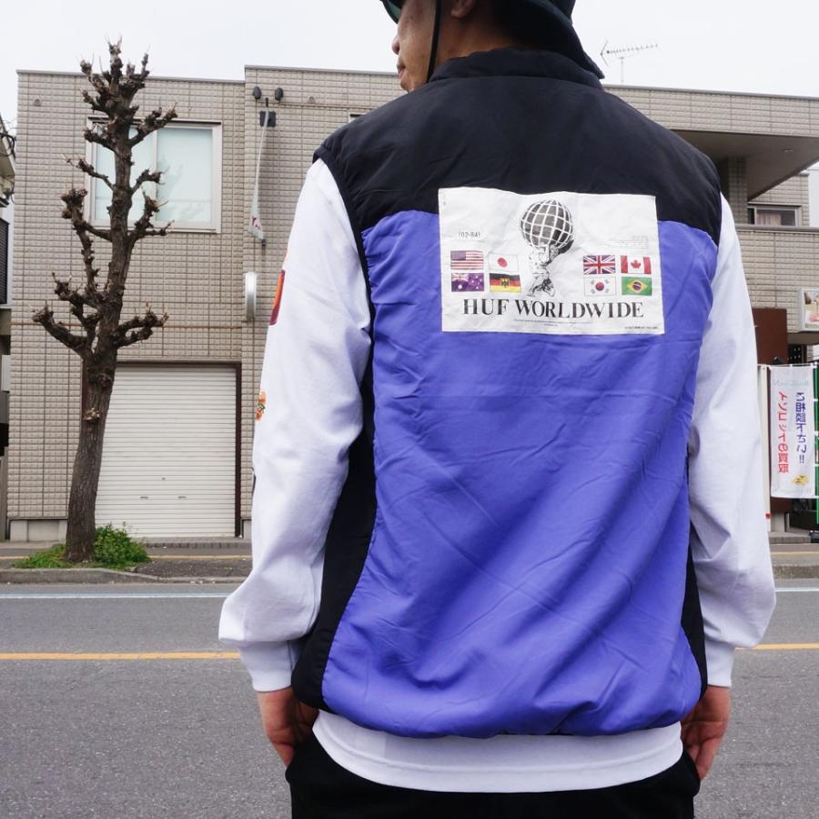 HUF（ハフ） リバーシブルベスト BOROUGH REVERSIBLE VEST ブラック