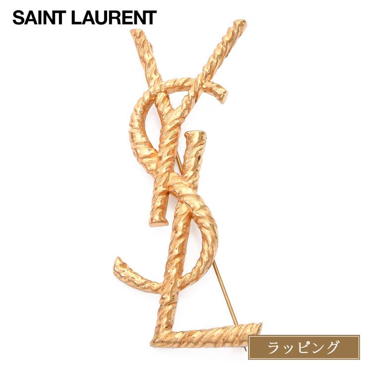 SAINT LAURENT [在庫処分] サンローラン ブローチ カサンドラ YSL ロゴ