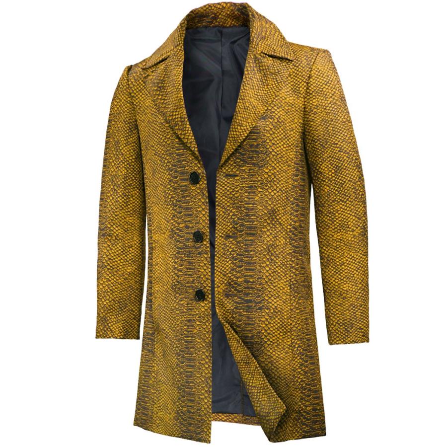 BLACK VARIA（ブラックバリア） ロングコート チェスターコート ヘビ柄