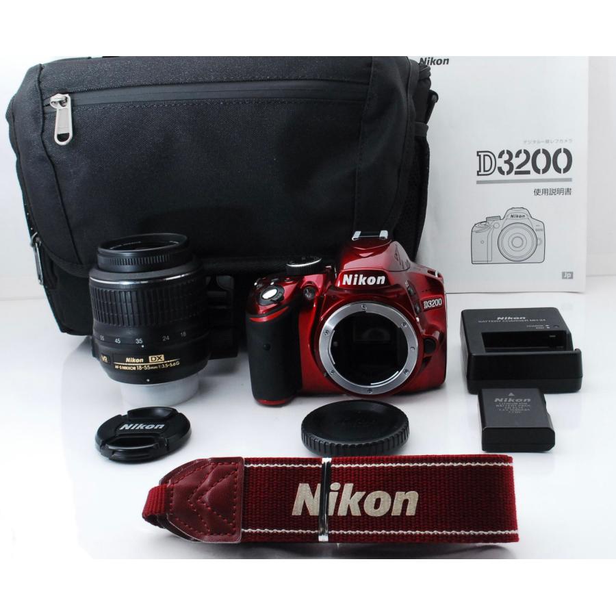 D3000 Nikon ニコン D3200 レッド レンズキット ショット数8066回 : 山