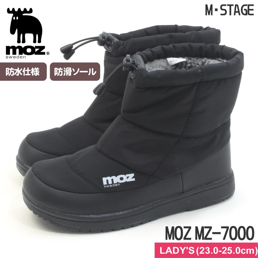 moz（モズ） レディース 防水 防滑 防寒 ウィンターブーツ ブラック