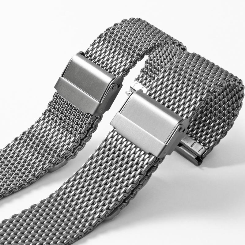 BAMBI（バンビ） 厚型 メッシュ スライド式 ステンレス 時計ベルト