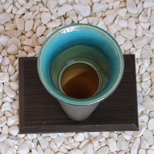 1点物 花器 黒 マット 青 ガラス 掛分 細 生花 立花 池坊 生け花 数量