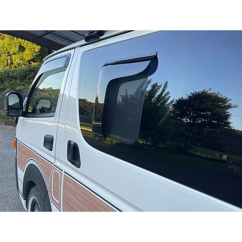 ハイエース 助手席側小窓 黒塗装 アタッチメント付き ハイエース 助手