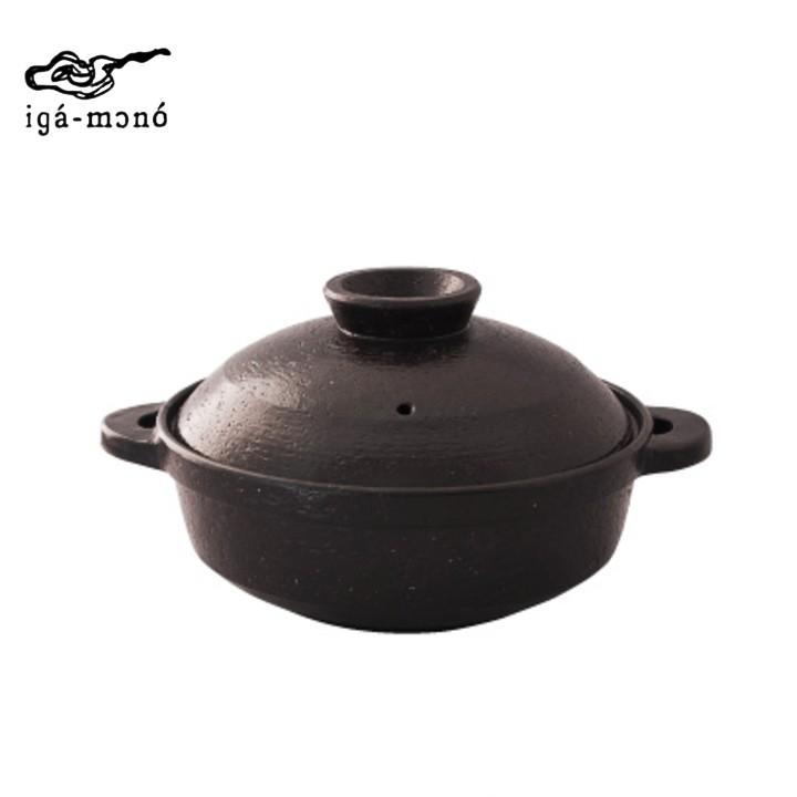 長谷園 ( IH対応 ヘルシー 蒸し鍋 優 小 黒釉 ) 伊賀焼 蒸す 土鍋 正規