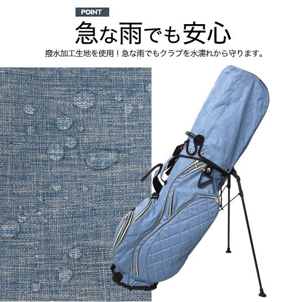 ゴルフ キャディバッグ デニムデザイン メンズ レディース キャディー