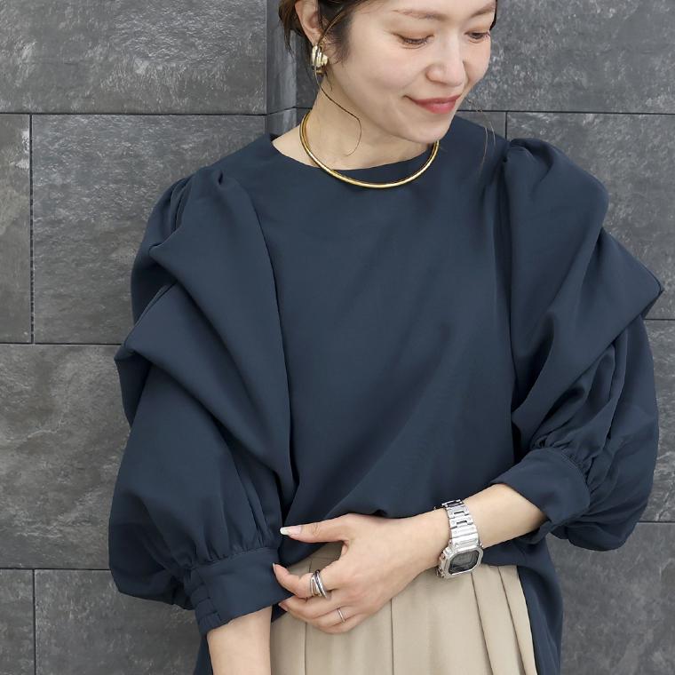 Aletta vita ブラウス ボリューム袖 立体 デザインスリーブ 長袖