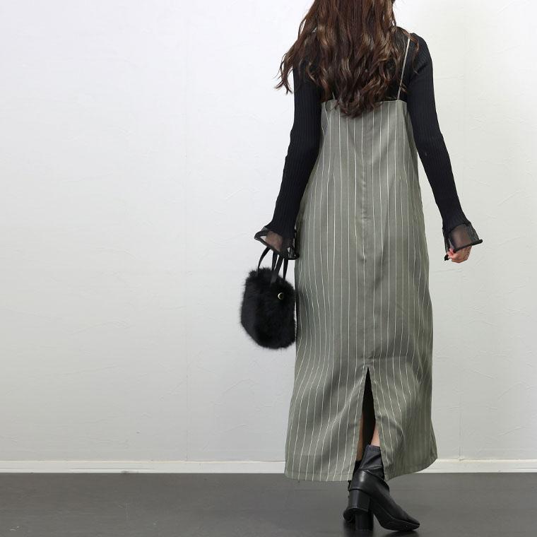 Aletta vita ワンピース キャミワンピース Iライン ロング ストライプ