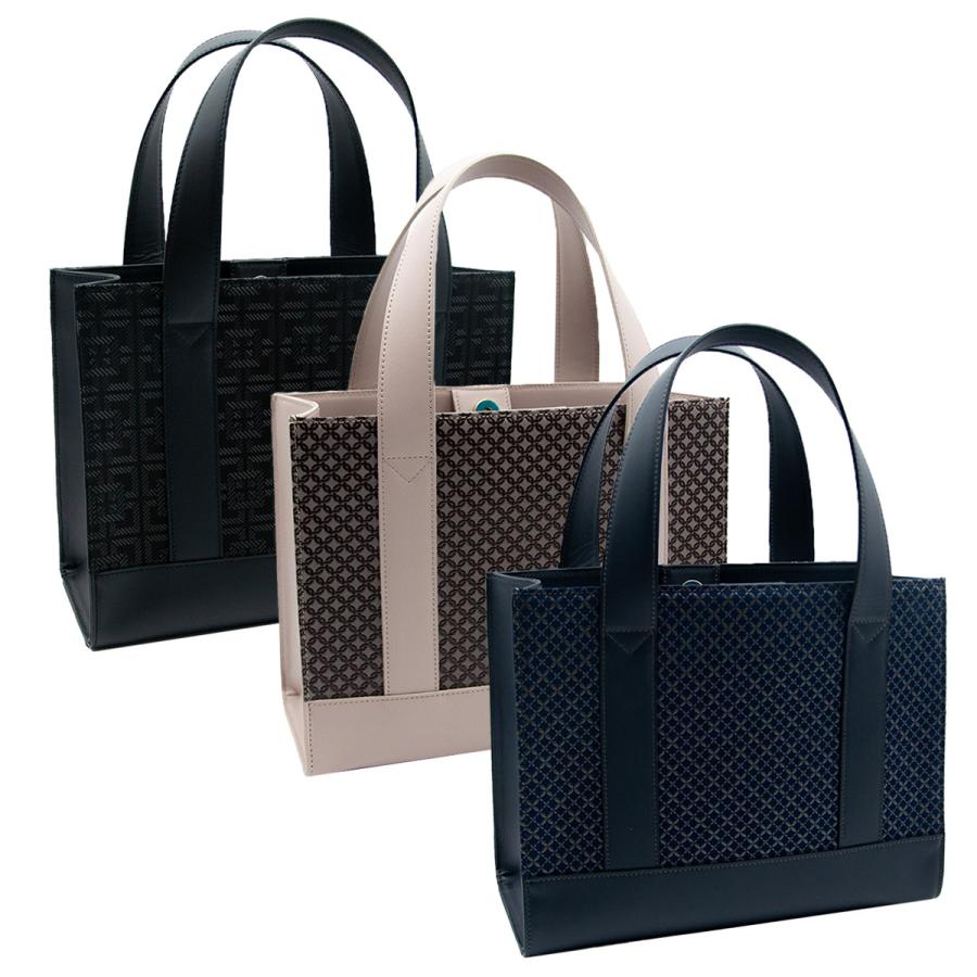 印傳屋（INDEN-YA） 印伝 手提げ トート バッグ ブラック グレー