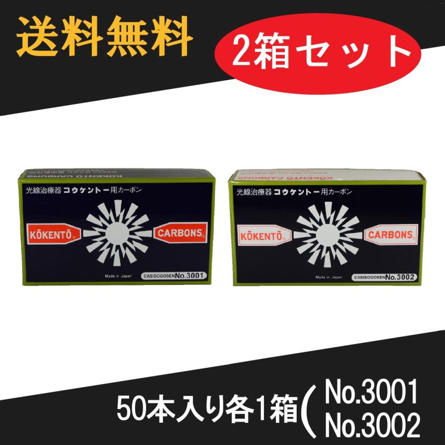 コウケントー 光線治療器用カーボン 3001番 3002番 セット 50本入り各1