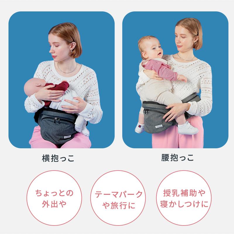 ポルバン アドバンス ヒップシート メランジグレー 抱っこひも