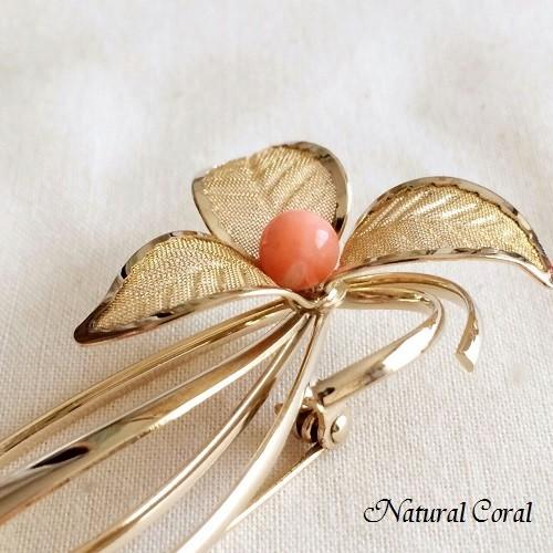 ピンク珊瑚 ぴんくさんご ブローチ 玉 実のデザイン ナチュラル