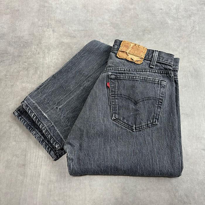80's LEVI'S 501 STRIPED BLACK JEANS Made in USA/W33L34 リーバイス
