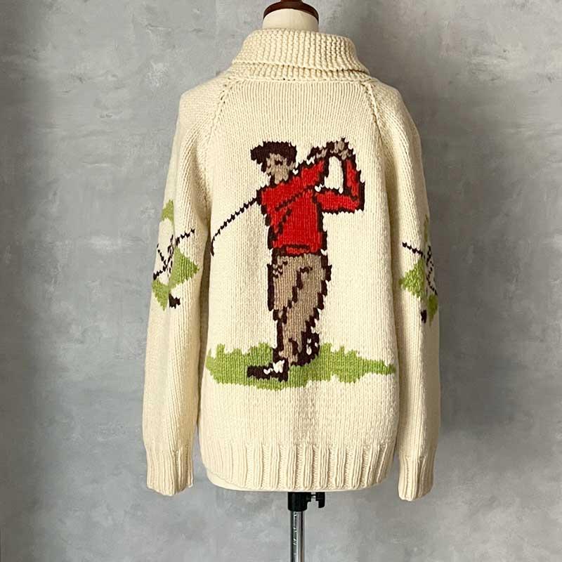 60'S Cowichan Golf Pattern Sweater 60年代 ゴルフ柄 カウチン