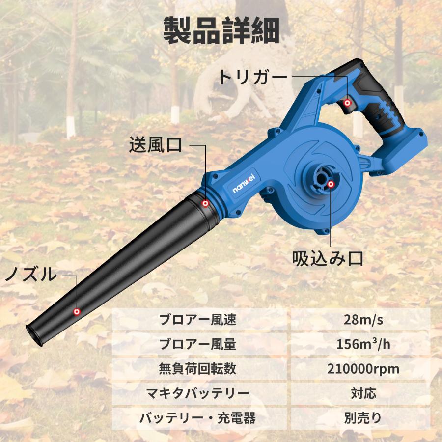 NANWEI ブロワー 充電式ブロワ コードレス 送風機・集塵機 庭木や