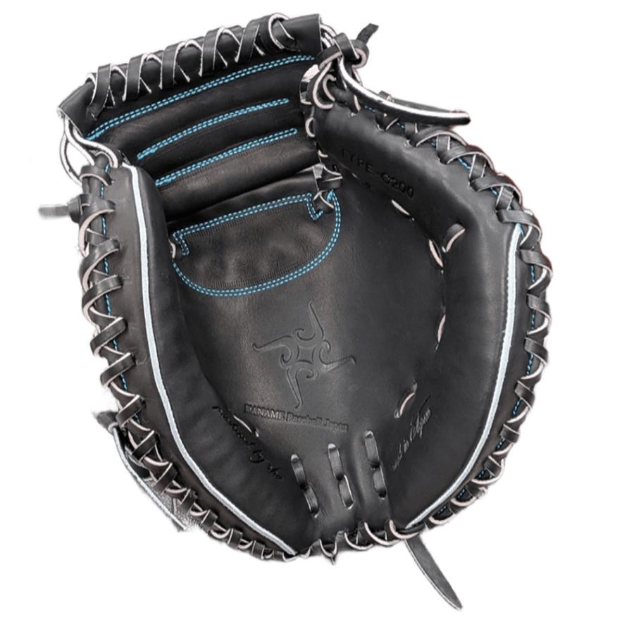 硬式キャッチャーミット 要ミット Sブランド ブラック×サックス 黒 縦