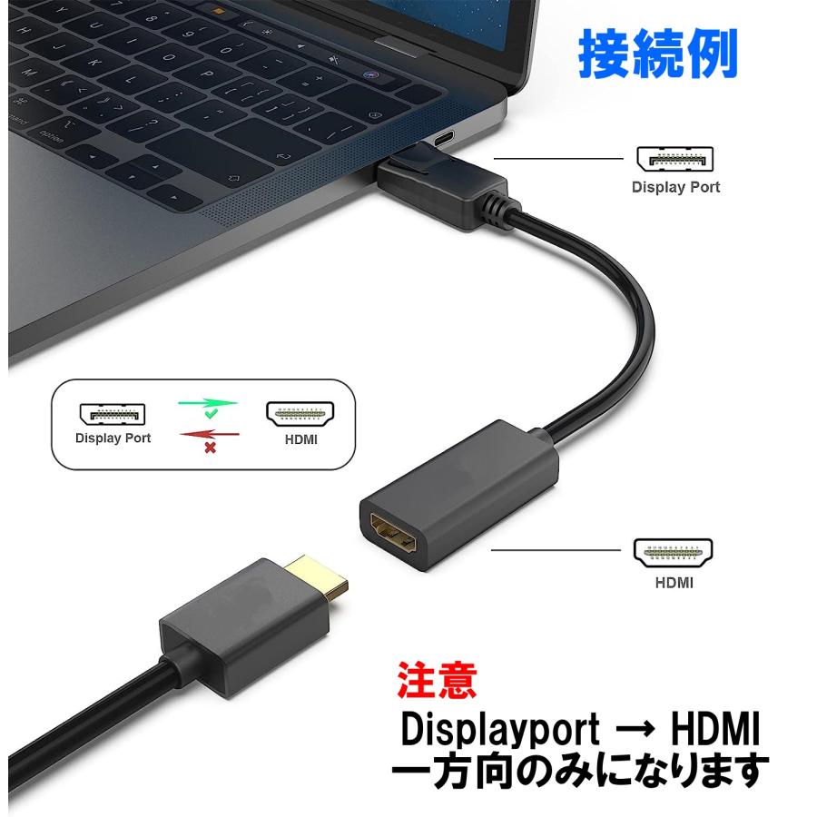 ディスプレイポート hdmi DisplayPort1.2 4K 30hz 変換ケーブル 変換