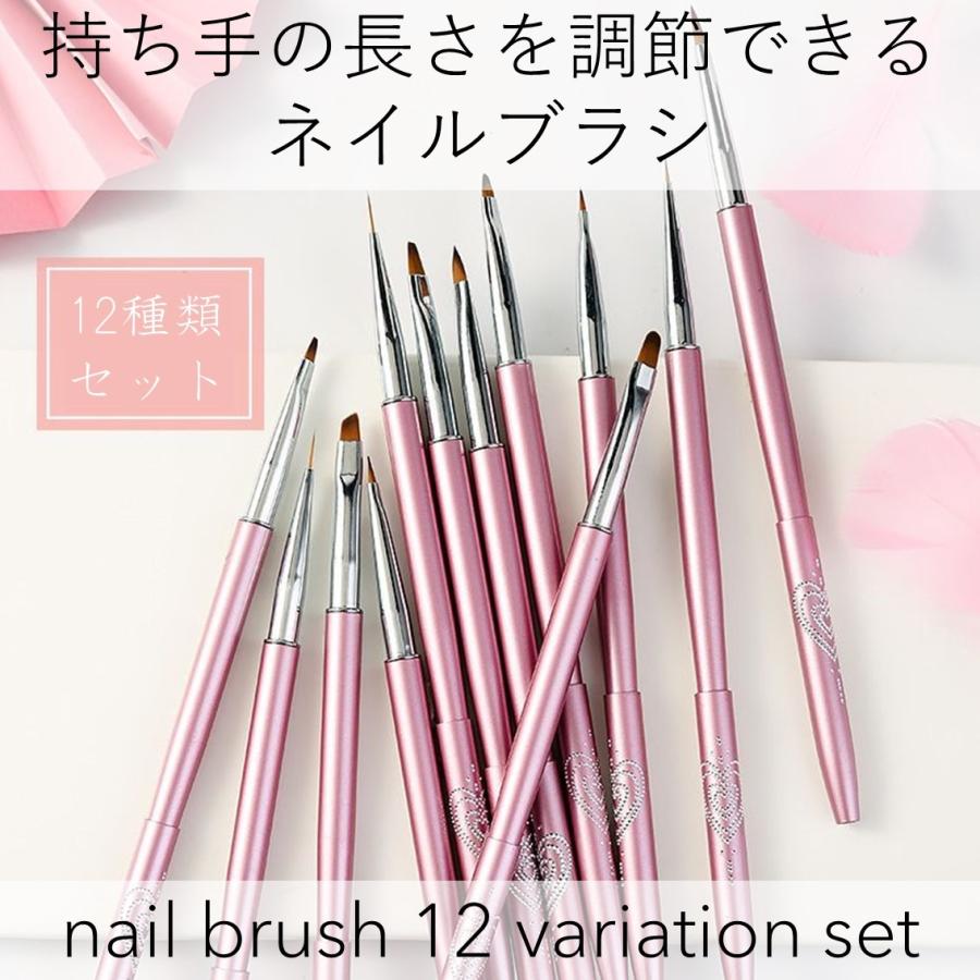 ジェルネイル カラージェル 12種セット 筆 ブラシ ネイルブラシ ネイル