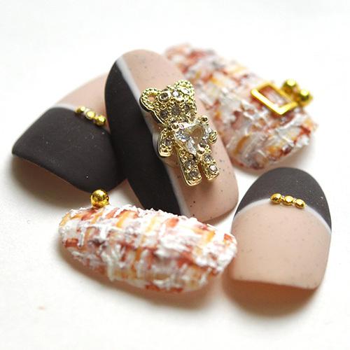 ネイルパーツ くまさん リボン メタルパーツ くま ハート ジルコニア