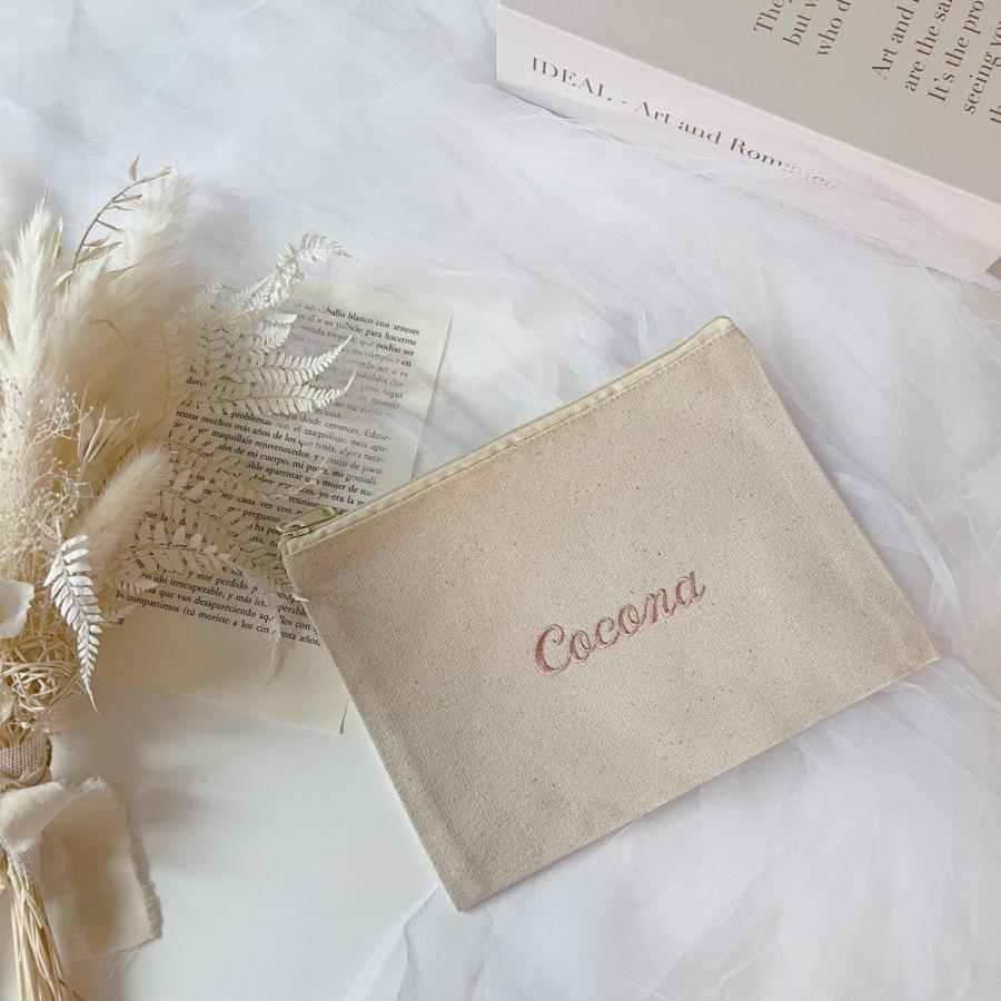 マルチポーチ】名入れ ギフト 刺繍 文房具 シンプル出産祝い 母子手帳