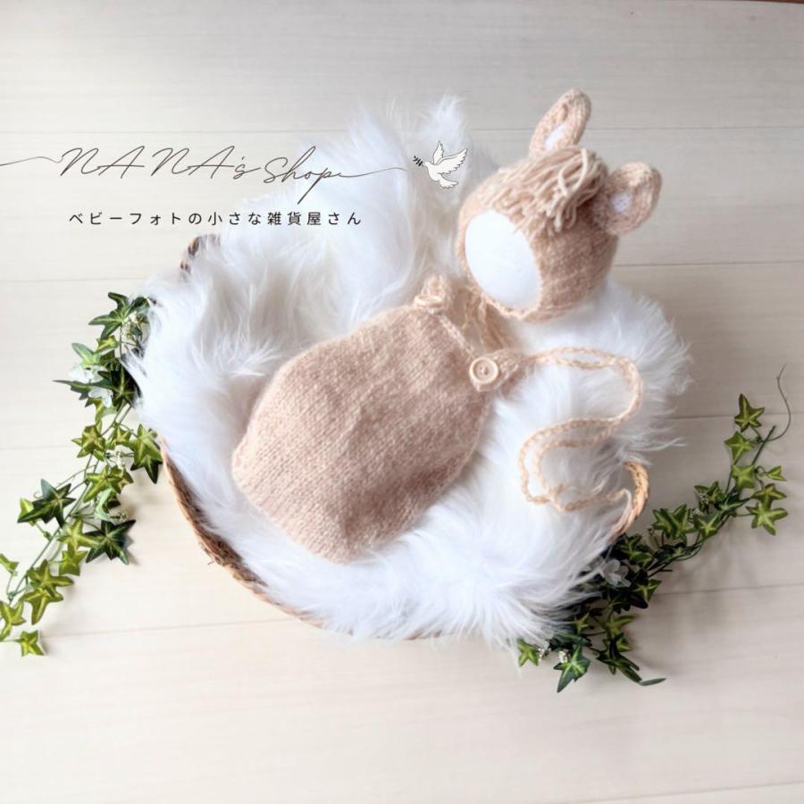 手編み風かごセット【馬】♪ニューボーンフォト撮影衣装 小道具 干支