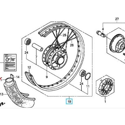 スーパーカブ [純正部品]リトルカブ 純正リアホイールASSY 55周年記念