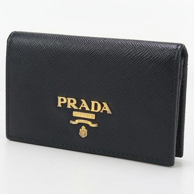 新品]PRADA ブラックレザー 名刺入れ プラダ サフィアーノ SAFFIANO