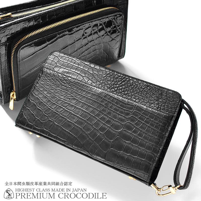メンズ セカンドバッグ バッグ 本クロコダイル革 ワニ 鰐 日本製