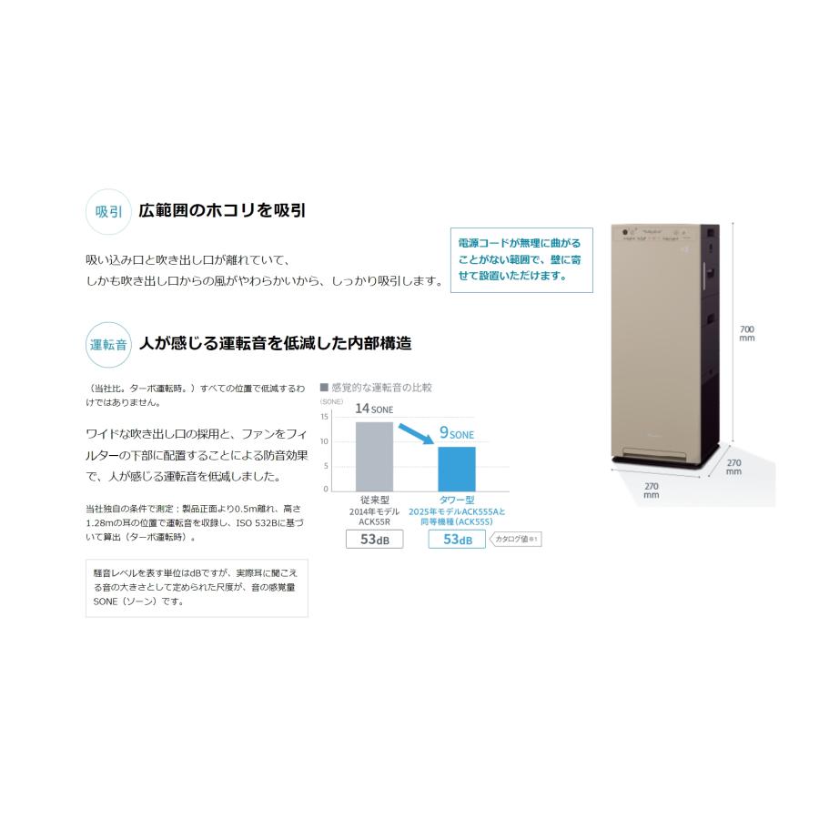 ダイキン（DAIKIN） 加湿ストリーマ空気清浄機 ACK555A-W ホワイト