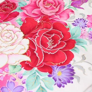 振袖 レンタル 成人式 松田聖子 正絹振袖フルセット20点「白 赤 バラ