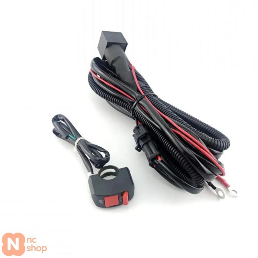 並行輸入品】 バイクヘッドライト配線ハーネススイッチ付き 補助バイク