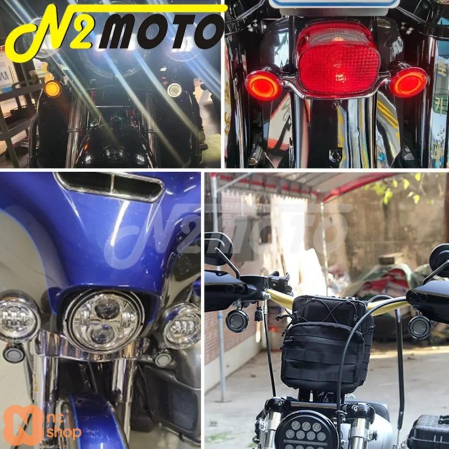 並行輸入品】 バイク用アンバーLEDウィンカーライト ハーレー用ダイナ