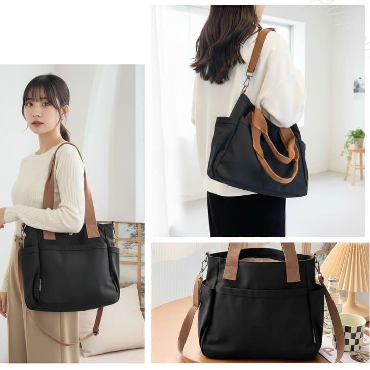 ショルダーバッグ トートバッグ ユニセックス キャンバス地 大容量