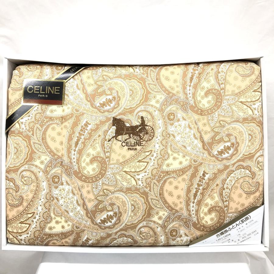 極美品 CELINE セリーヌ 肌掛けふとん 合織掛け布団 シングル 140