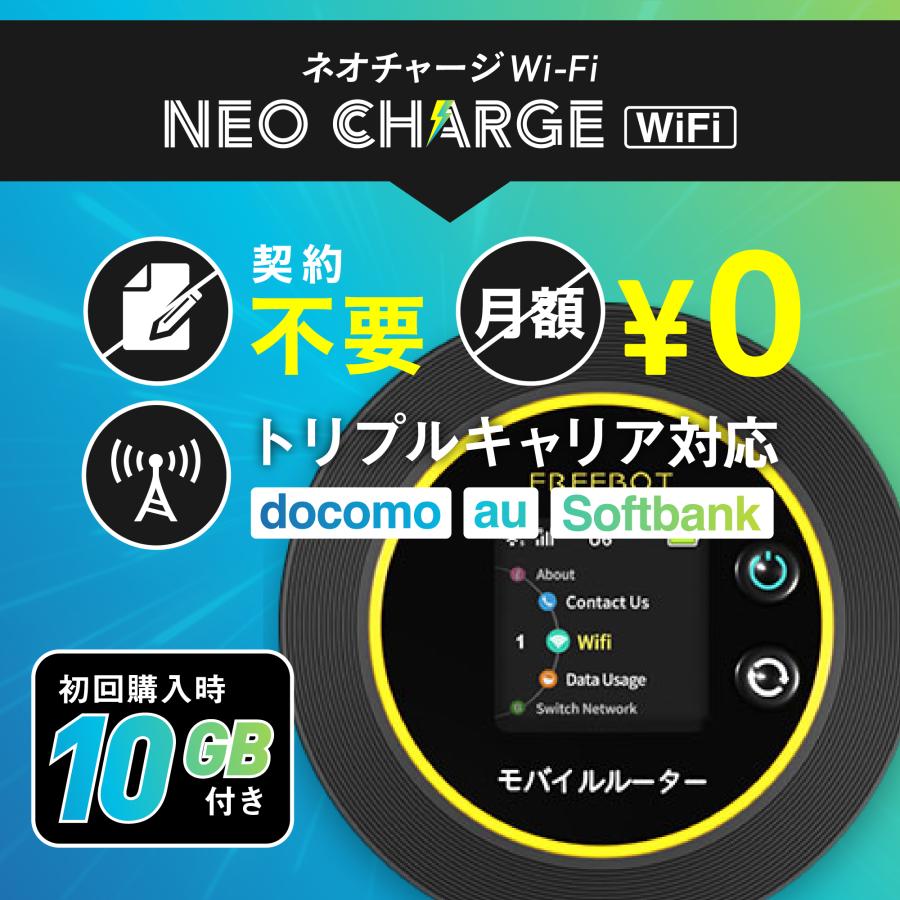 期間限定・特別価格】 ネオチャージwifi ポケットwifi 初回10GB付き