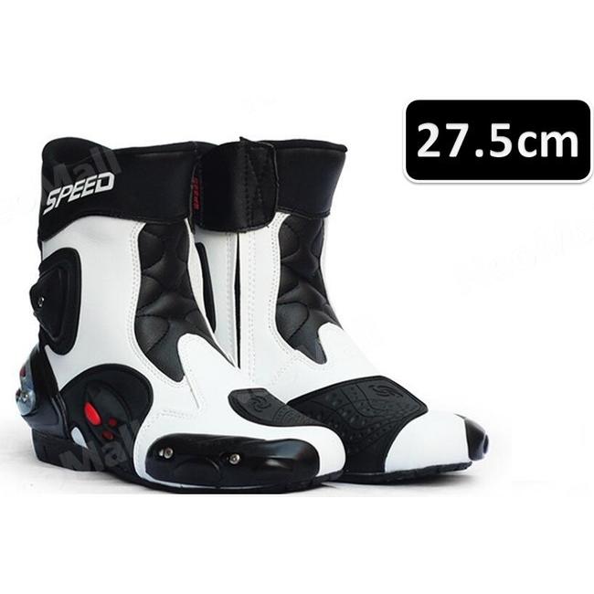 レーシングブーツ 118 ホワイト 27.5cm バイクブーツ 防水