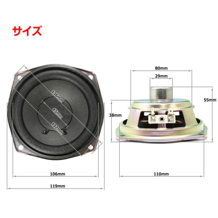 極太ウレタンエッジ＆コーンケーブ ウーハーユニット4インチ(110mm) 6Ω